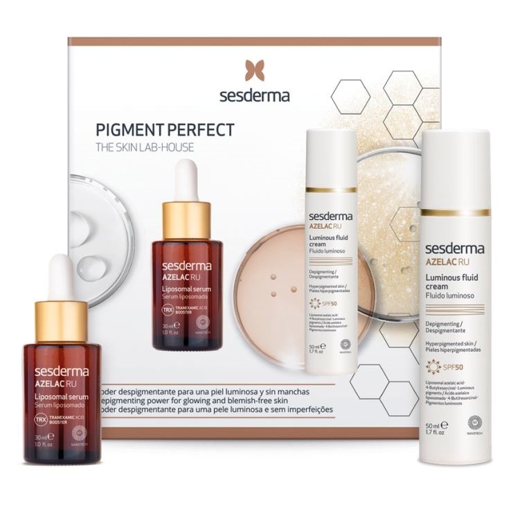 Sesderma Azelac Набор Azelac RU Liposomal Serum & Luminous Fluid Cream SPF50 Набор: Сыворотка липосомальная депигментирующая,  Флюид для сияния кожи