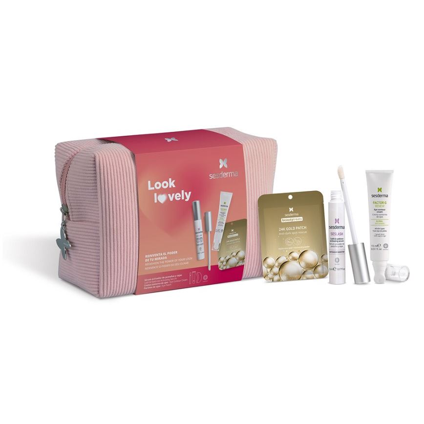 Sesderma Anti-Age Набор Factor G  Renew\ Lash & Eyebrow Growth Booster\ 24K Gold Patch Набор: Крем-контур для зоны вокруг глаз, Сыворотка активатор роста ресниц и бровей, Маска-патч под глаза
