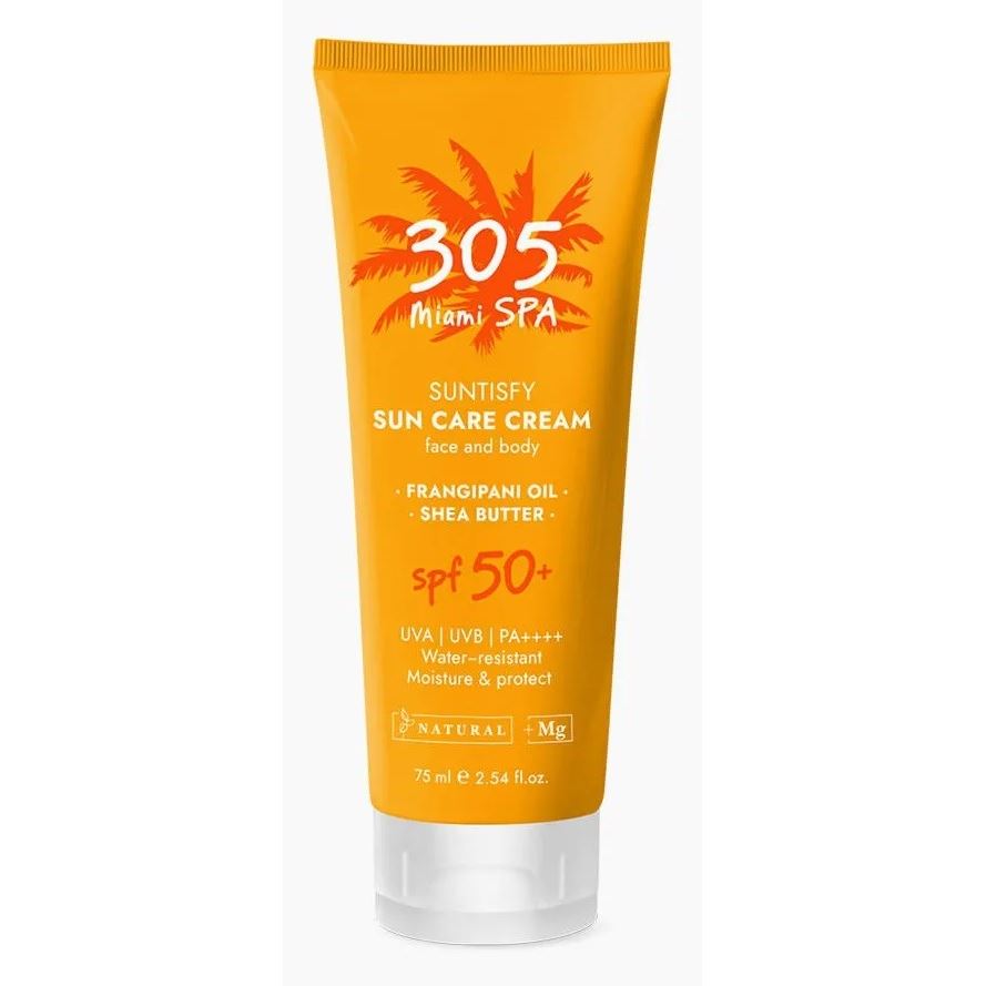 305 by Miami Stylists Body San Care Cream Magnesium Salt And Frangipani Essential Oil SPF 50+ Солнцезащитный водостойкий увлажняющий крем для лица и тела  SPF 50+