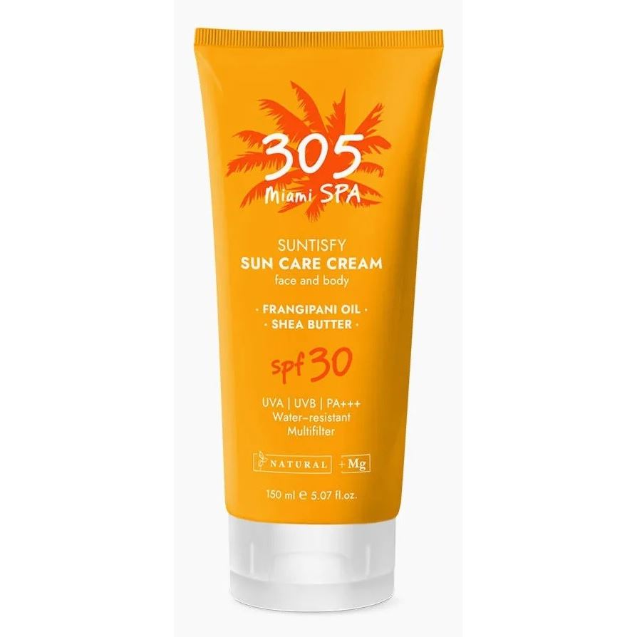 305 by Miami Stylists Body Sun Care Cream Magnesium Salt And Essential Oil Complex SPF 30 Солнцезащитный водостойкий крем для лица и тела SPF 30 