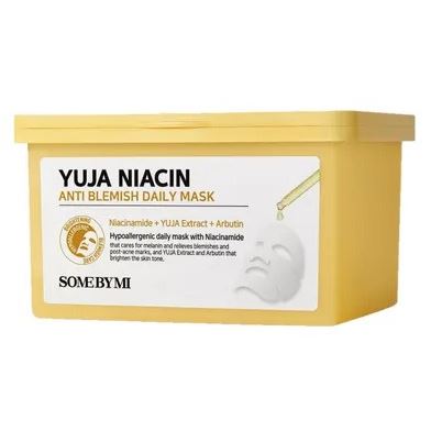 Some By Mi Faсe Care Yuja Niacin Anti Blemish Daily Mask Ежедневная тканевая маска для лица с экстрактом юдзу и ниацинамидом