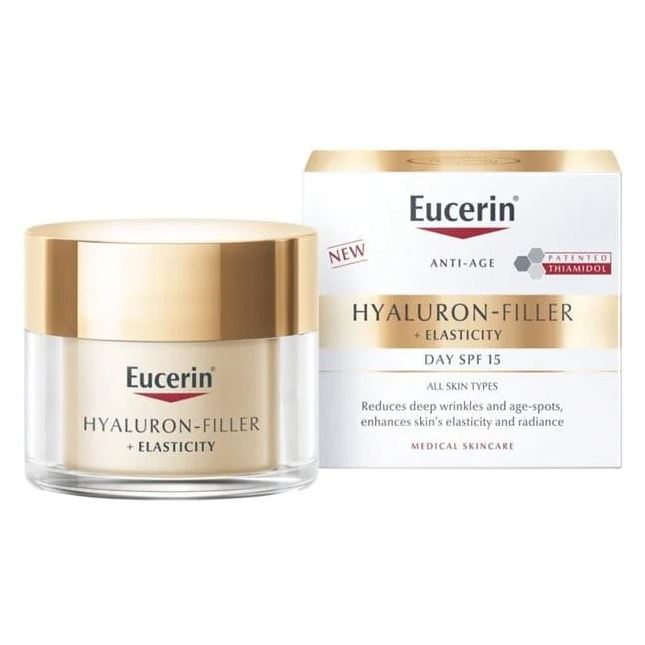 Eucerin Hyaluron-Filler Hyaluron-Filler+Elasticity Крем для дневного ухода за кожей SPF 15 Антивозрастной дневной крем для лица против пигментации SPF 15