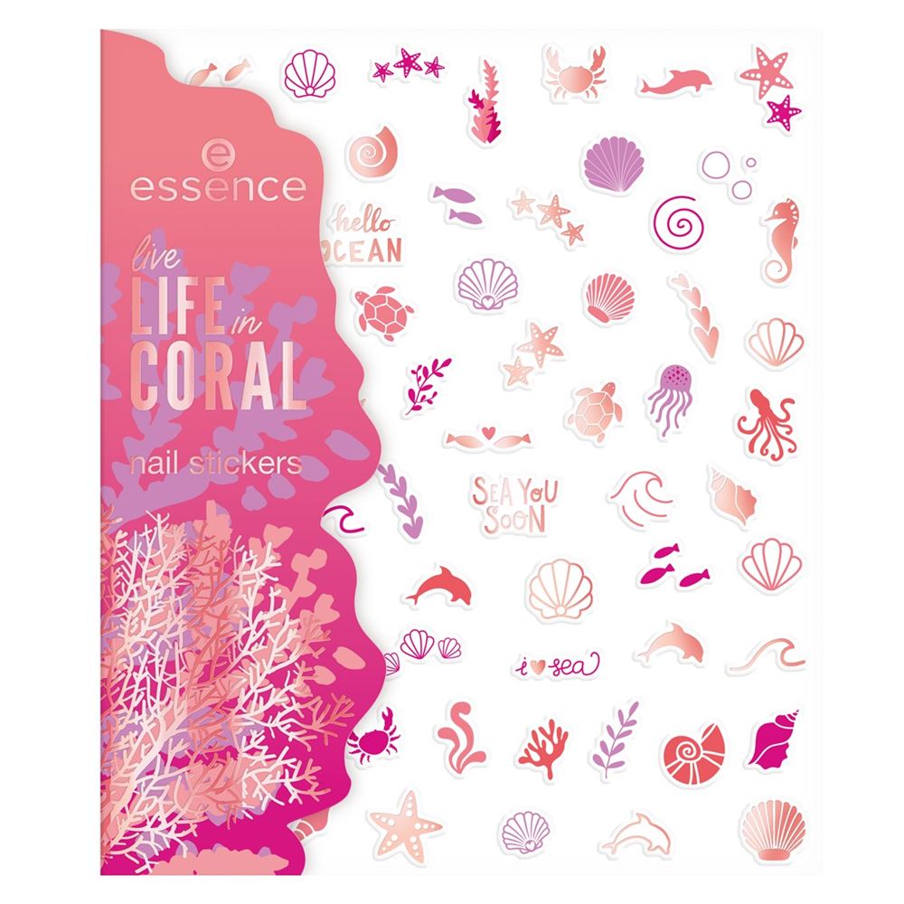 Essence Nail Care Live Life in Coral Nail Stickers Стикеры для ногтей