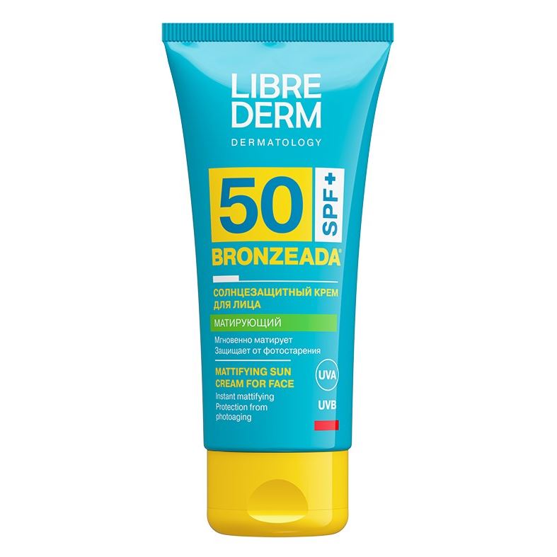 Librederm Солнцезащитные средства Bronzeada Солнцезащитный матирующий крем для лица SPF50+ Солнцезащитный матирующий крем для лица