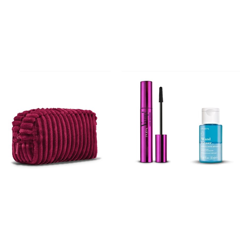 Pupa Gift Sets Vamp! Lash Extender & Wand Eraser & Косметичка special size Набор: тушь, жидкость для снятия макияжа, косметичка мини