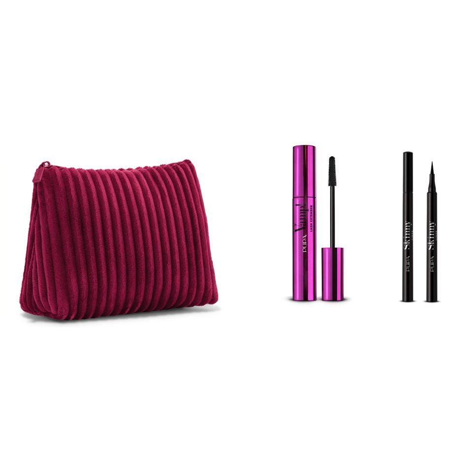 Pupa Gift Sets Vamp! Lash Extender & Vamp! Skinny Liner & Косметичка большой размер Набор: тушь, подводка, косметичка