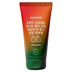 Fruity refreshing light hand cream with peach and mango extracts