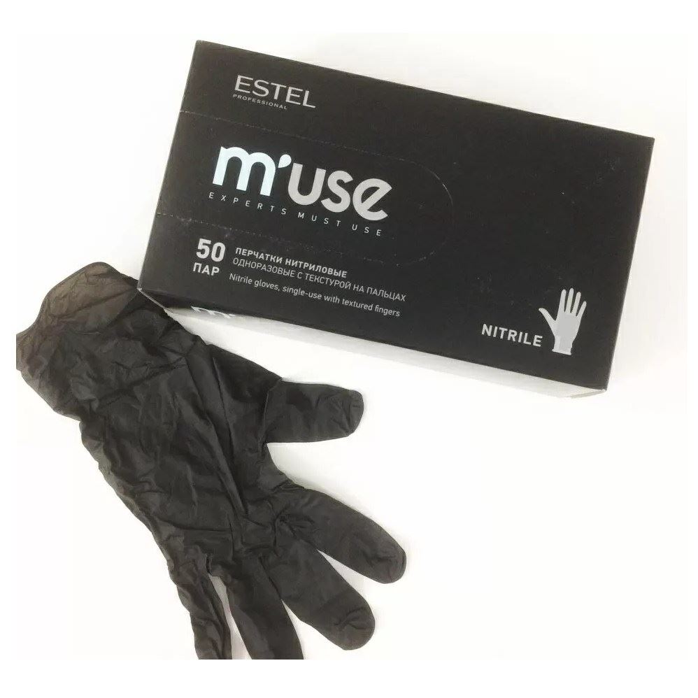 Estel Professional Accessories M'Use Перчатки нитриловые, чёрные Перчатки нитриловые, чёрные
