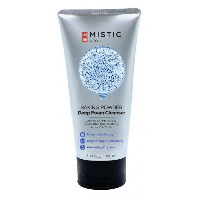 Mistic Care Baking Powder Deep Foam Cleanser Глубокоочищающая пенка-пилинг для умывания с содой