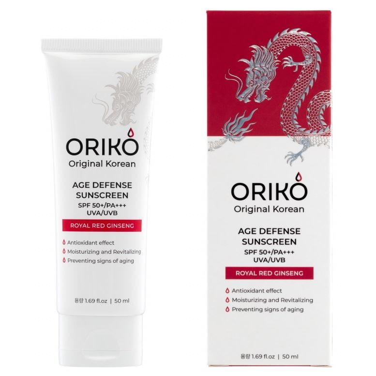 ORIKO Original Korean Royal Red Ginseng Youth Care Royal Red Ginseng Age Defense Sunscreen SPF 50+ PA+++  Солнцезащитный крем для лица с экстрактом красного женьшеня SPF 50+ PA+++ 