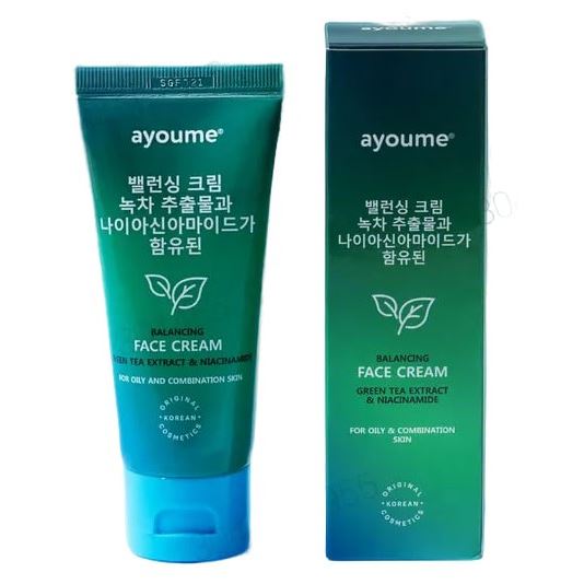 Ayoume Face Care Balancing Cream - Green Tea & Niacinamide Крем для лица балансирующий с зеленым чаем и ниацинамидом
