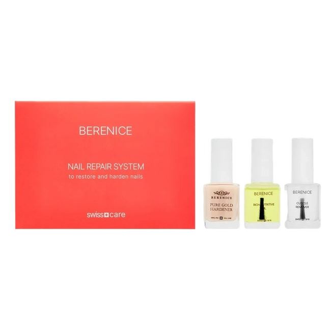 Berenice Nail Care Набор Instant perfection Set Мгновенное совершенство Набор: средство-ремувер, средство для укрепления ногтей, питательное масло для ногтей и кутикулы