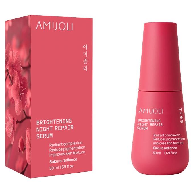 AMIJOLI Brightening Brightening Night Repair Serum Sakura Radiance  Ночная сыворотка с экстрактом сакуры и транексамовой кислотой для выравнивания тона кожи