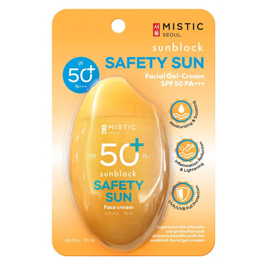 Mistic Care SPF 50 PA+++ Sunblock Safety Sun Facial Gel-Cream  Солнцезащитный гель-крем для лица С УФ-фильтром SPF 50 PA+++