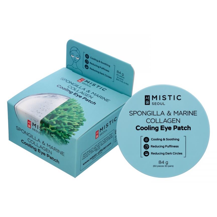 Mistic Care Spongilla & Marine Collagen Cooling Eye Patch Охлаждающие патчи с морским коллагеном и экстрактом бадяги 