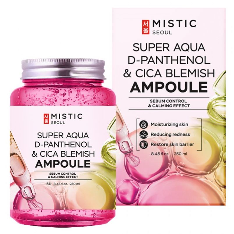 Mistic Care Super Aqua D-pantenol & Cica Blemish Ampoule Успокаивающая сыворотка c центеллой и пантенолом против несовершенств кожи 