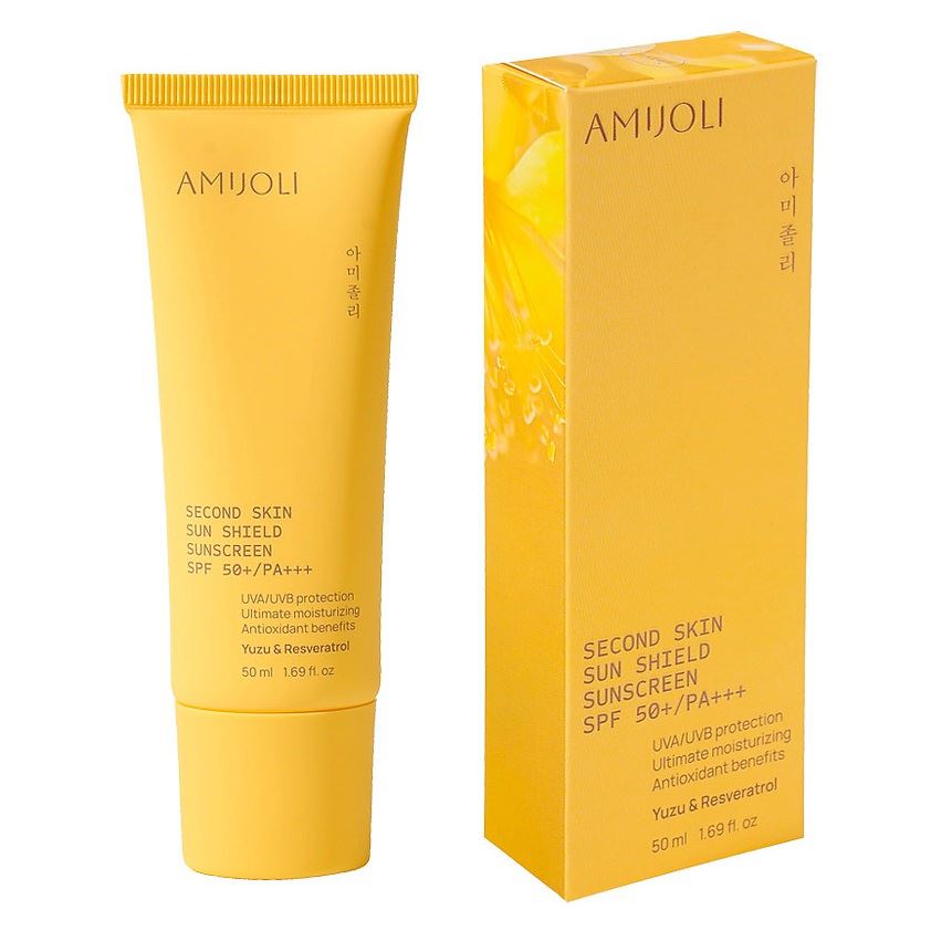 AMIJOLI Clarifying  Second Skin Sun Shield SPF50+/PA+++ Yuzu & Resveratrol  Солнцезащитный крем для лица SPF c экстрактом юдзу и ресвератролом