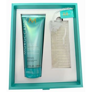Moroccanoil Smooth Набор VIP 2025 Shine Gloss Mask  Набор с маской для волос для интенсивного сияния 200мл + расческа