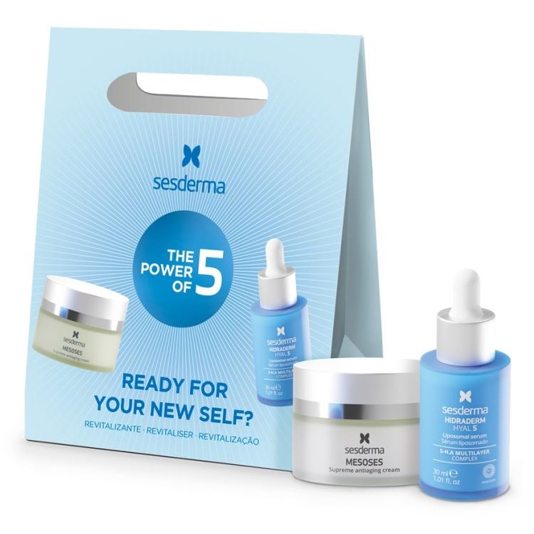Sesderma Anti-Age Набор Hidraderm Hyal 5 Сыворотка и Mesoses Крем омолаживающий для лица Набор: Липосомальная сыворотка и крем антивозрастной 