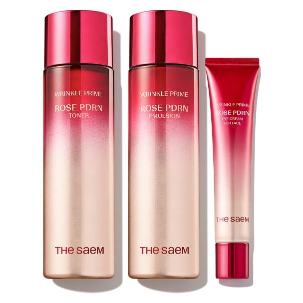 The Saem Face Care Набор Wrinkle Prime Rose PDRN Skin Care 2 Set Набор уходовый для лица с PDRN розы 