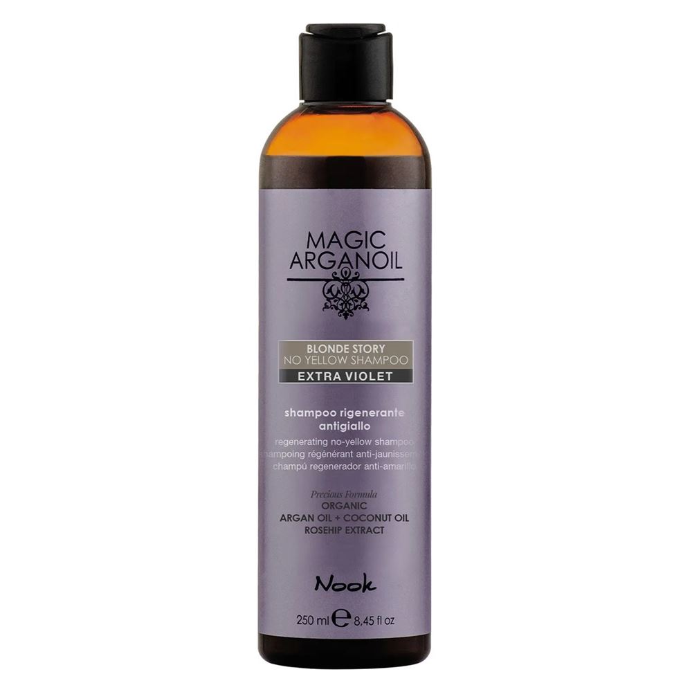 Nook Magic Arganоil No Yellow Shampoo Антижёлтый шампунь для блондированных, осветлённых и светлых волос