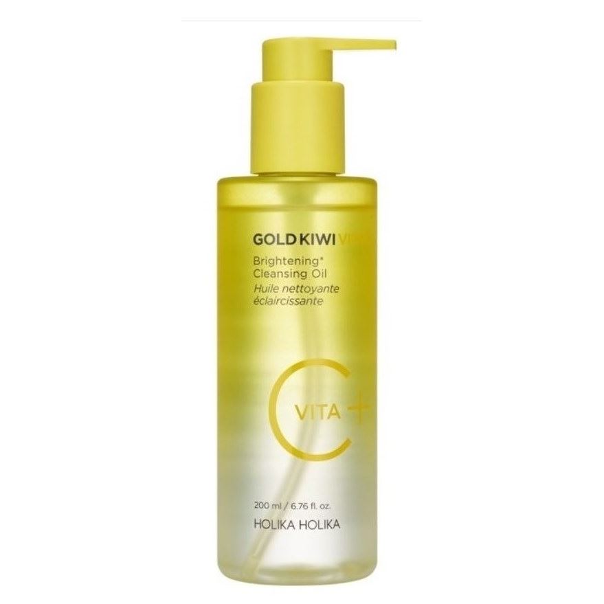 Holika Holika Cleansing Gold Kiwi Vita C Plus Brightening Cleansing Oil Гидрофильное масло для лица с витамином С и экстрактом киви для сияния кожи 
