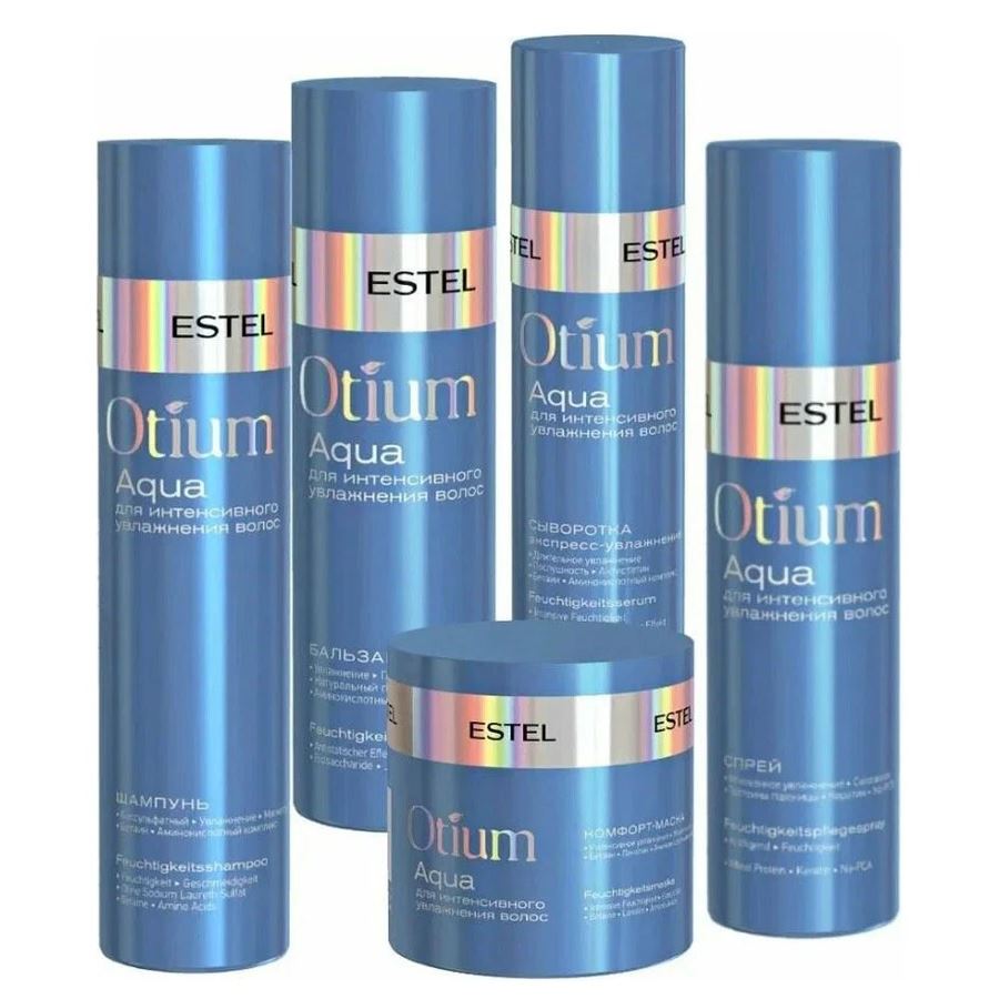 Estel Professional Otium Otium Aqua Kit для интенсивного увлажнения волос Набор: шампунь, бальзам, спрей, комфорт-маска, сыворотка
