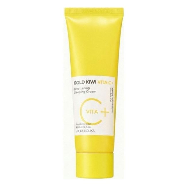 Holika Holika Face Care Gold Kiwi Vita C+ Brightening Sleeping Cream  Ночной крем-маска для лица с витамином С и мелатонином для сияния кожи 