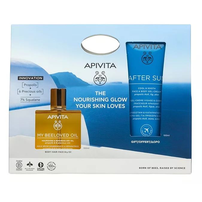Apivita Body Care Набор The Nourishing Glow Your Skin Loves Набор: Моё любомое масло питательное и восстанавливающее, охлаждающий и увлажняющий гель-крем после солнца