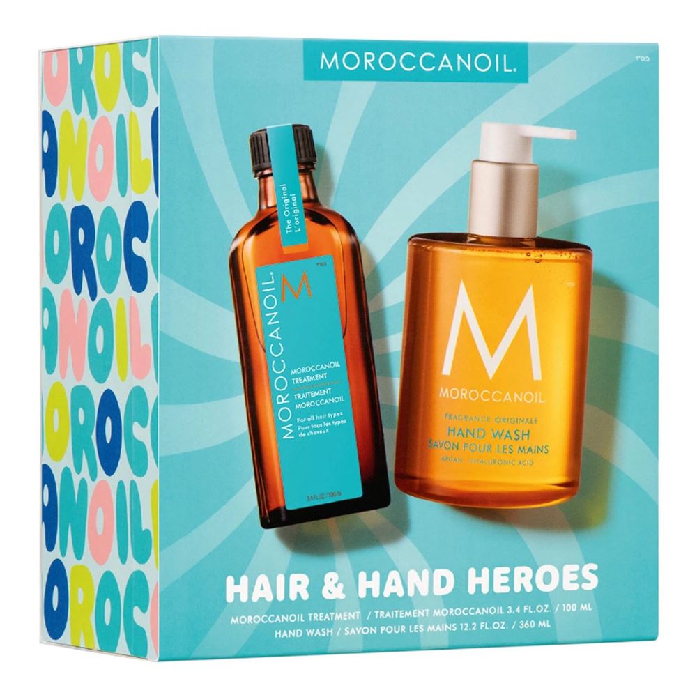 Moroccanoil Moisture Repair Набор Summer Original Option - Hair & Hand Heroes Набор Летний 2026 оригинал в голубой коробке: масло для волос, масло для рук