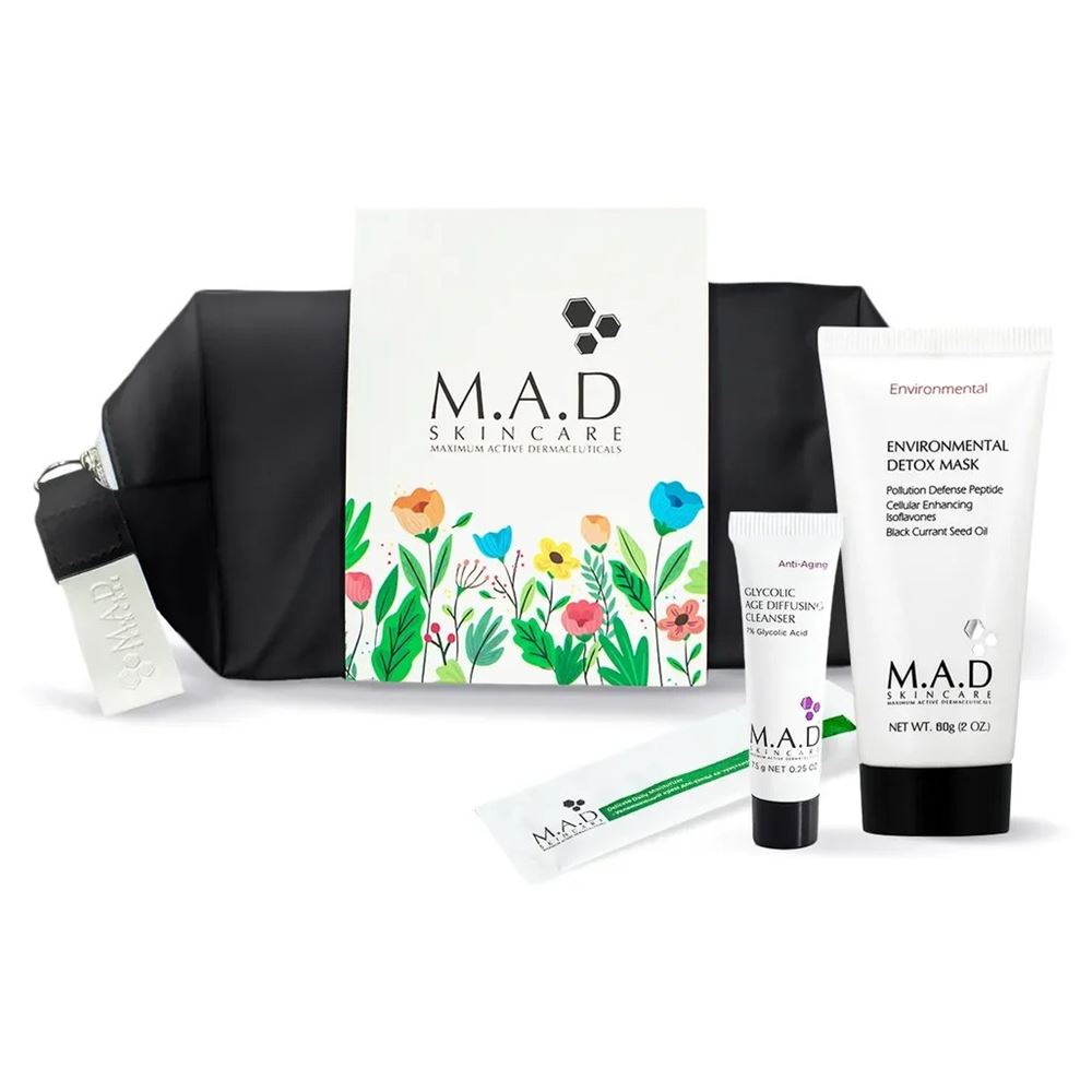 M.A.D Skincare Environmental (Detox) Набор Urban Reset Kit Набор Детокс-перезагрузка: маска, гель, крем, косметичка