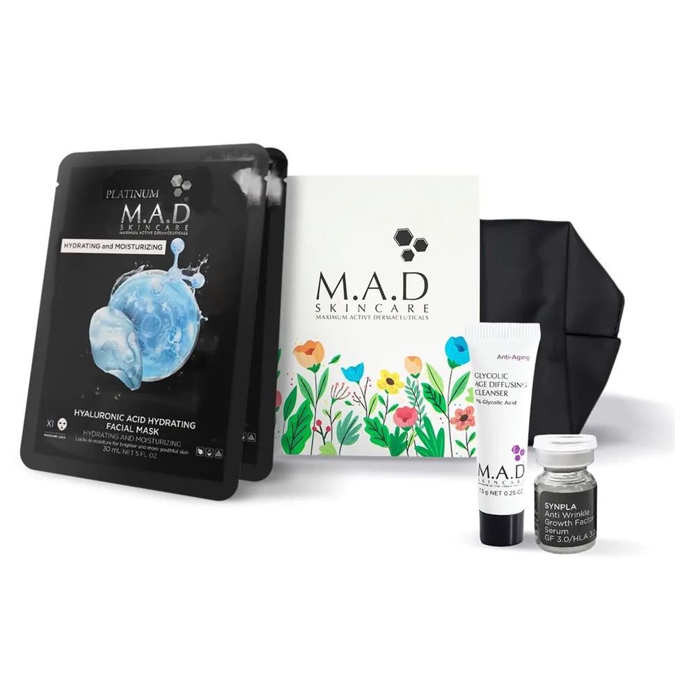 M.A.D Skincare Anti-Age Набор Platinum Pro Набор Экспресс-омоложение: сыворотка, маска, гель, косметичка