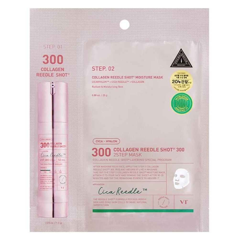 VT Cosmetics Collagen Collagen Reedle Shot 300 2Step Mask Интенсивная двухфазная маска с коллагеном 