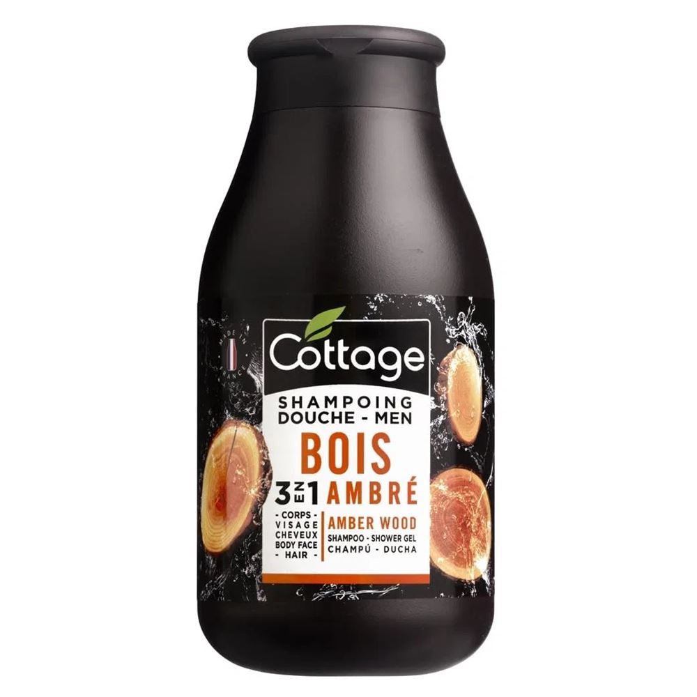Cottage Шампунь для волос Men Shampoo-Shower Gel Amber Wood 3 in 1  Шампунь для волос и гель для душа 3-в-1