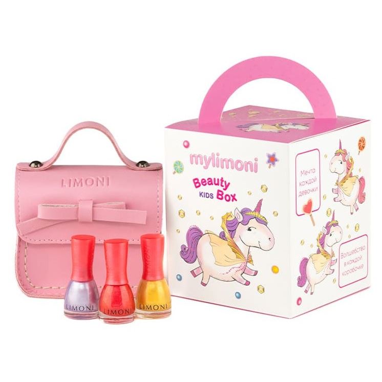 Limoni Gift Sets Набор 46 - набор 18 (лак 2,4,6) , Сумка розовая Набор №46: Набор №18 (лак 2,4,6) + Сумка розовая