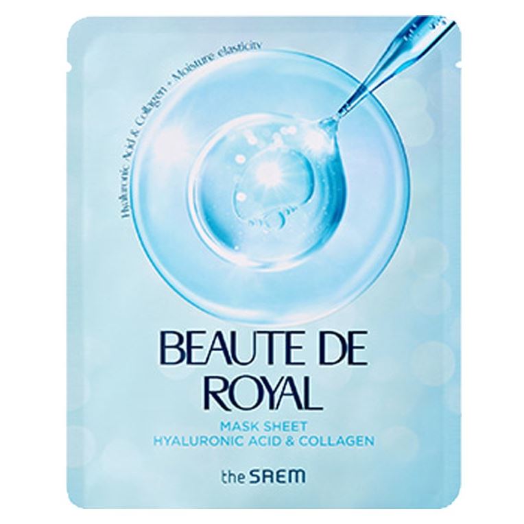 The Saem Face Care Beaute de Royal Mask Sheet - HA & Collagen Тканевая маска для лица с гиалуроновой кислотой и коллагеном увлажняющая