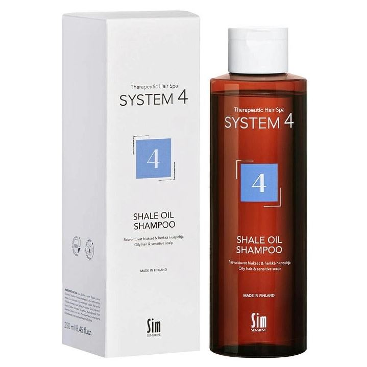 Sim Sensitive System 4 Шампунь №4 Shale Oil Shampoo Терапевтический шампунь №4  для жирных волос, чувствительной и раздражительной кожи головы