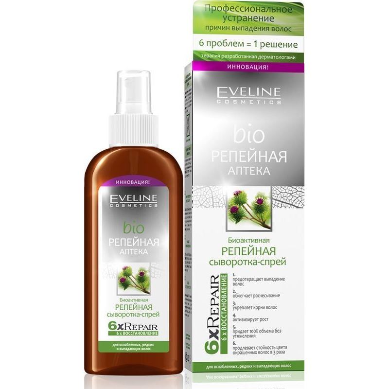 Eveline Hair Care Bio Биоактивная репейная сыворотка-спрей Bio 6X Repair Биоактивная репейная сыворотка-спрей