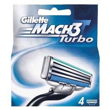 Gillette Бритвенные системы Mach3 Turbo - 4 Сменные Кассеты Набор сменных кассет для бритья Mach3 Turbo - 4 шт