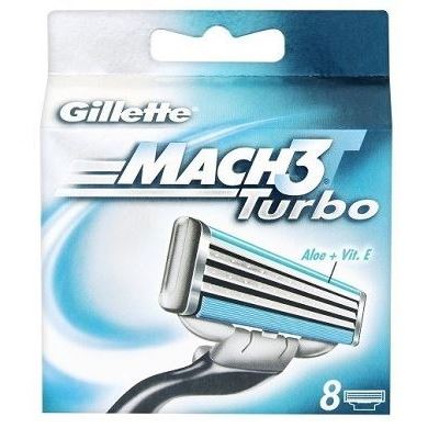 Gillette Бритвенные системы Mach3 Turbo - 8 Сменных Кассет Набор сменных кассет для бритья Mach3 Turbo - 8 шт